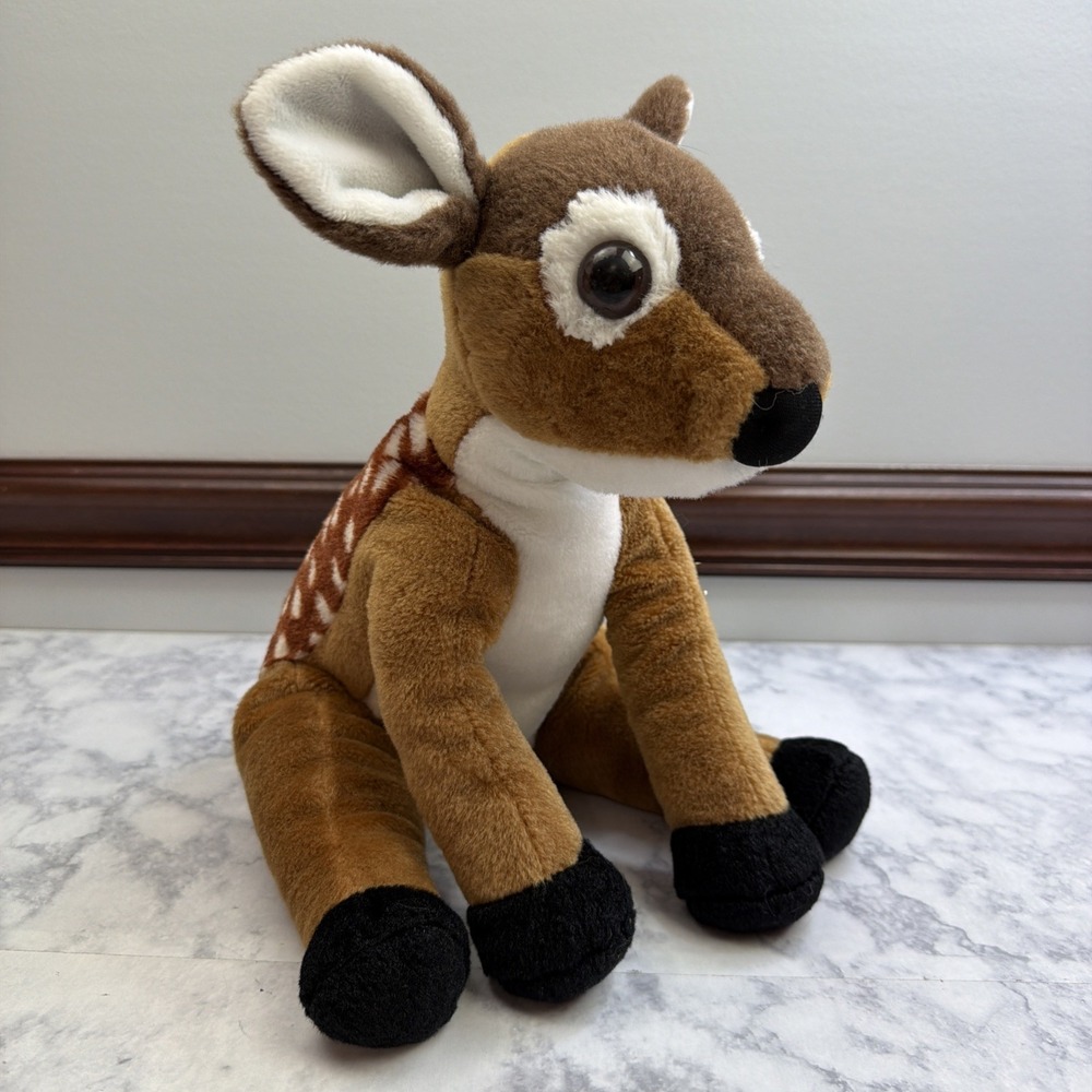 Wild Republic Fawn Deer Doe Plush Stuffed Animal Brown White Spots 12" Soft Toy
